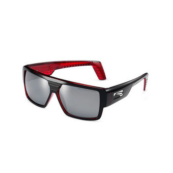 Спортивные очки LiP Rock / Gloss Black - Red / PC Polarized / Silver Mirror Smoke